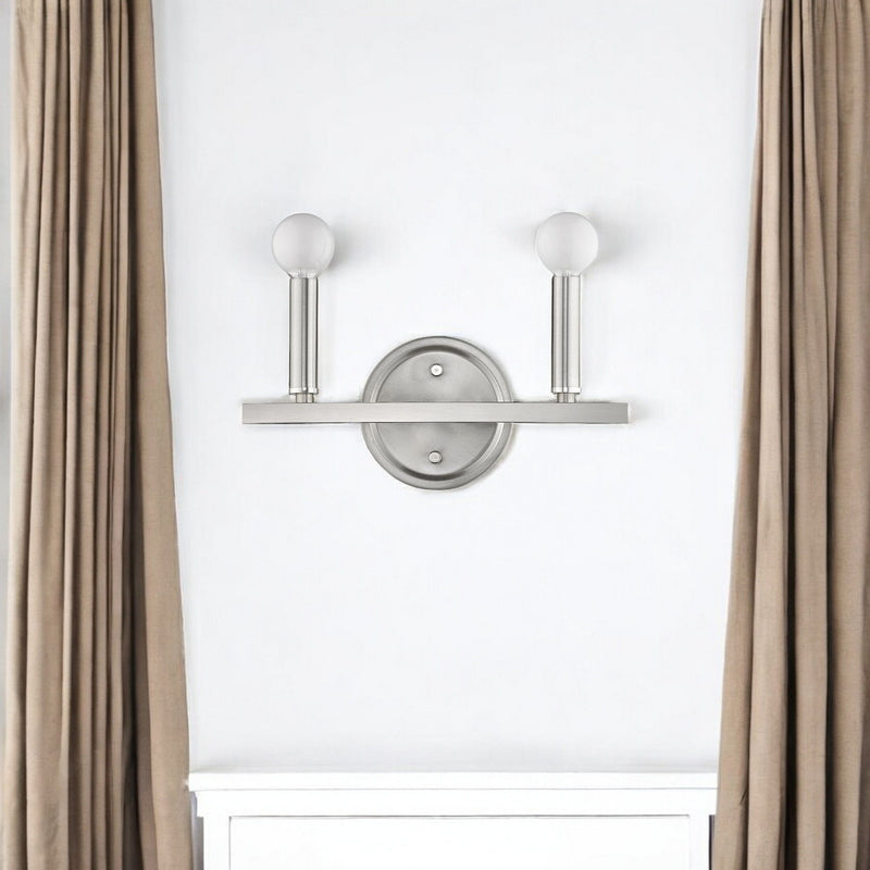 Two Light Wall Sconce - Silver