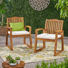 Load image into Gallery viewer, Della - Wood Armchair (Set of 2) Outdoor Dining Chairs - Cream
