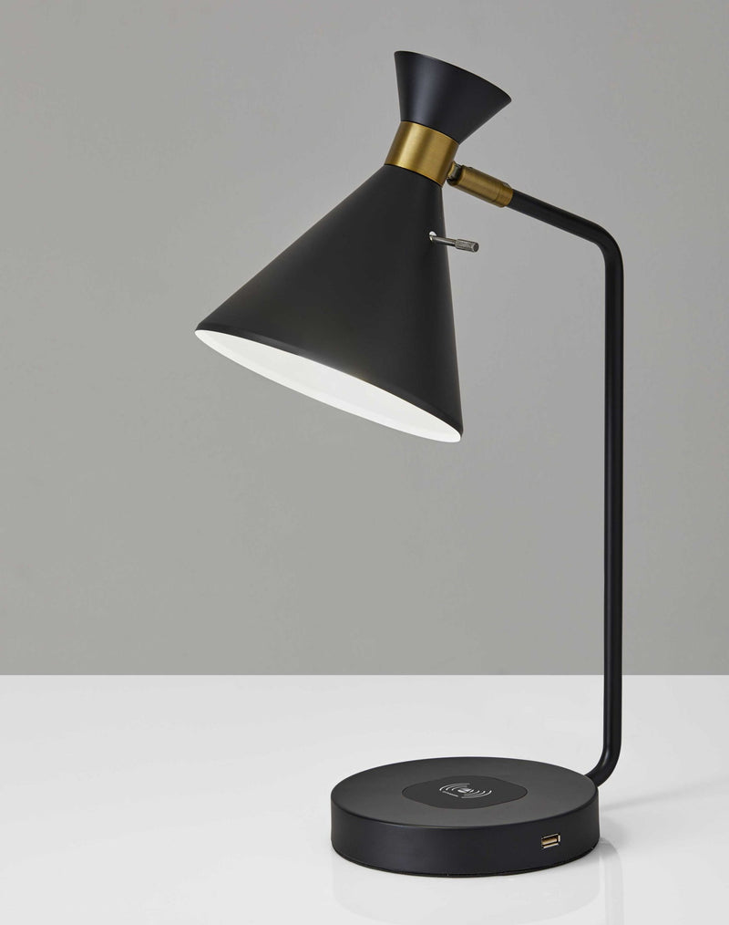 Asymmetrical Diabolo Metal Desk Lamp - Black