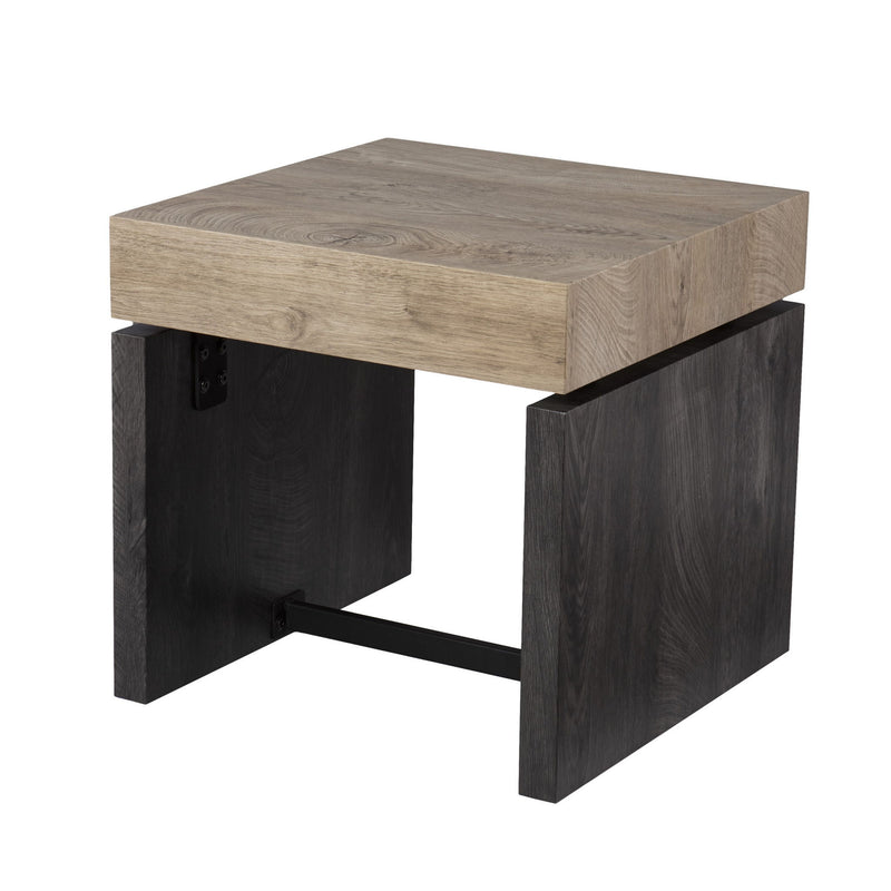 Manufactured Wood Iron Square End Table - Natural