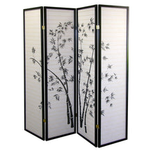 Load image into Gallery viewer, Folding Four Panel Screen Room Divider (469144) - Black / White
