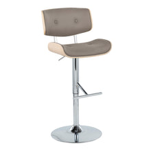 Load image into Gallery viewer, Lombardi - Contemporary Adjustable Barstool With Swivel With Straight T Footrest (Set of 2)

