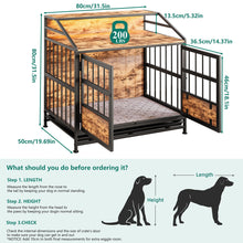 Load image into Gallery viewer, Multi Function Dog Crates With Storage, Double Doors, Indoor Dog Crate - Black Brown
