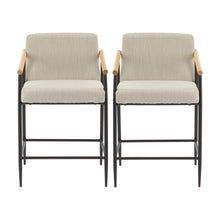 Load image into Gallery viewer, Mid Century Modern Counter Stool Set With Iron Frame
