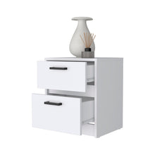 Load image into Gallery viewer, 15.7" x 12.7" x 18.6" Two Drawer Nightstand With Integrated Tech - White
