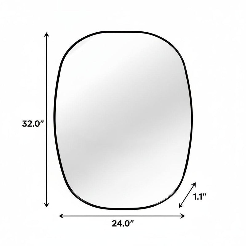 Aluminum Oval Framed Bathroom Vanity Mirror (756118) - Black