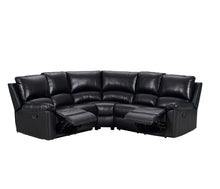 Load image into Gallery viewer, Polyester Blend Power Reclining U Shaped Three Piece Corner Sectional - Black
