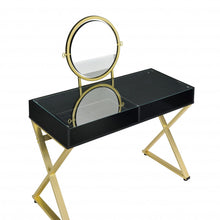 Load image into Gallery viewer, Mirrored Dresser - Black / Gold
