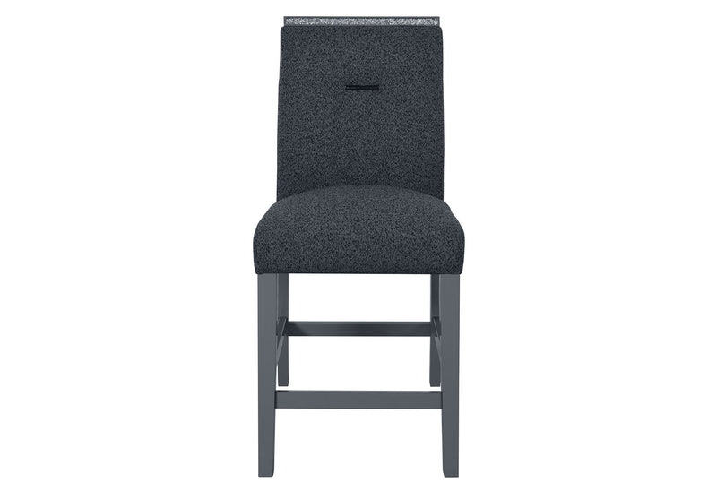 25" Contemporary Wood And Suede Counter Height Bar Chair - Gray