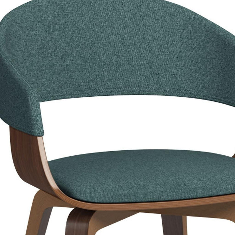 Solid Wood Dining Parsons Chair - Blue / Walnut