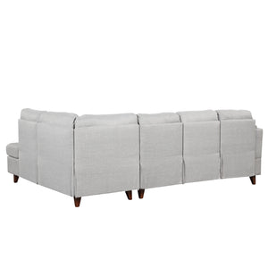 97.2" Modern Linen Fabric Sofa, L-Shape Couch with Chaise Lounge,Sectional Sofa with one Lumbar Pad,Gray