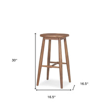 Load image into Gallery viewer, 30" Mid-Century Solid Wood Backless Height Bar Chair - Natural
