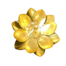 Load image into Gallery viewer, 6" Battery Operated Round Lamps With Lotus Flower Shades (Set of 2) - Gold
