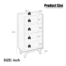 Load image into Gallery viewer, Vintage Style 4 Drawer Double Dresser With Bevel Design - Brown

