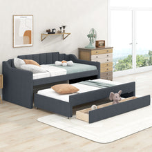 Load image into Gallery viewer, Upholstered Simple Design Daybed With Trundle And 3 Drawers
