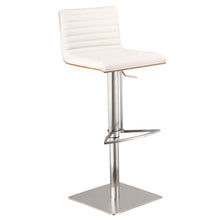 Load image into Gallery viewer, Swivel Low Back Adjustable Height Bar Chair - White / Silver
