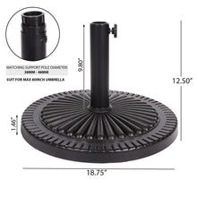 Load image into Gallery viewer, Resin Umbrella Base - Black Rock
