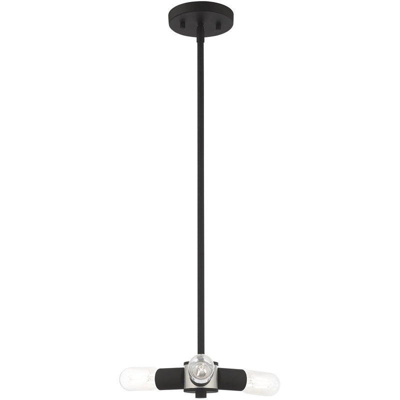 5" Three Light Dimmable Chandelier With Shades - Black