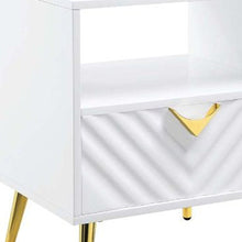 Load image into Gallery viewer, Manufactured Wood And Metal Rectangular End Table With Drawer And Shelf - White
