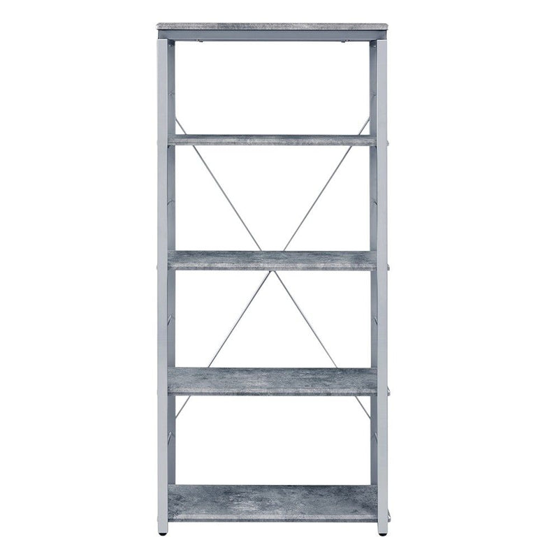 Four Tier Etagere Bookcase - Gray / Silver