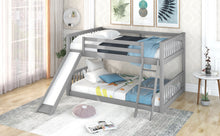 Load image into Gallery viewer, Full over Full Bunk Bed with Convertible Slide and Ladder, Gray
