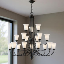Load image into Gallery viewer, 42" Multi Light Dimmable Chandelier With Shades - Black
