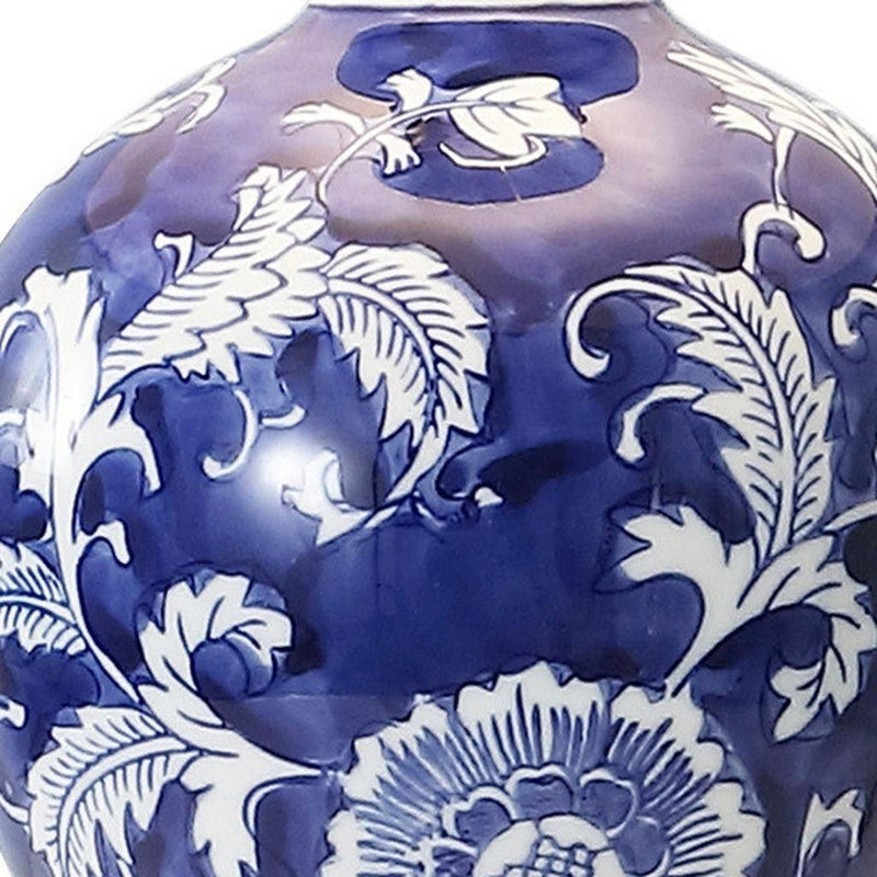 Urn Bedside Lamp With Empire Shade - Navy Blue