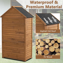 Load image into Gallery viewer, Outdoor Storage Cabinet, Garden Wood Tool Shed, Outside Wooden Shed Closet With Shelves And Latch For Yard
