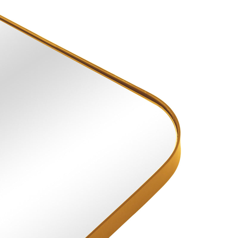 32" Iron Wall Mounted Framed Accent Mirror - Gold