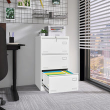 Load image into Gallery viewer, Filing Cabinet Lateral File Cabinet 3 Drawer, Locking Metal File Cabinets Three Drawer, Office Filing Cabinet With Lock Drawers For Home Office
