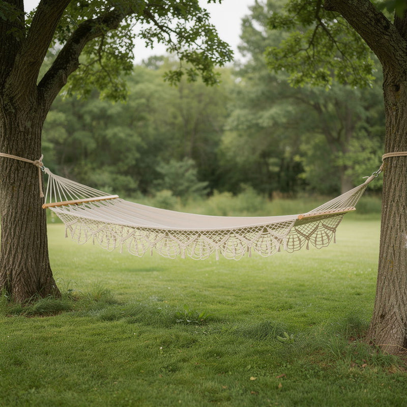 Single Spreader Bar Hammock - Off White