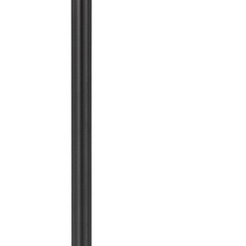 Tray Table Floor Lamp With Beige Drum Shade - Bronze
