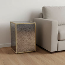 Load image into Gallery viewer, Mirrored Glass Block End Table - Silver / Gold
