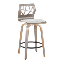 Load image into Gallery viewer, Folia - Contemporary Fixed Height Counter Stool With Swivel With Round Footrest (Set of 2) - Light Gray
