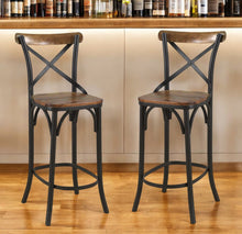 Load image into Gallery viewer, Metal Counter Height Bar Chair - Brown And Black
