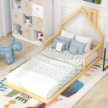 Load image into Gallery viewer, Floor Bed With House Shaped Headboard
