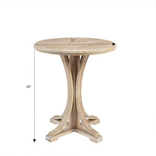 Load image into Gallery viewer, Accent Table Round Rustic Ash Veneer Reclaimed Wheat - Natural
