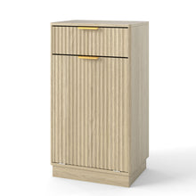 Load image into Gallery viewer, Tilt Out Trash Can Cabinet With Wave Textured Drawer &amp; Pull Out Bin
