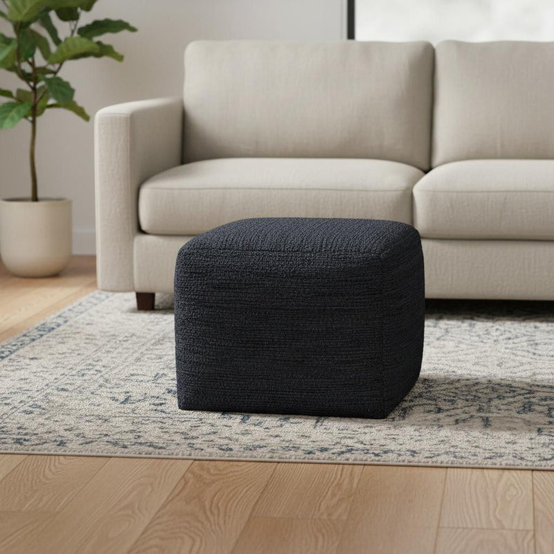 Pouf Ottoman Leather - Blue
