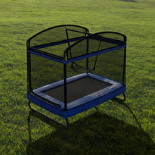 Load image into Gallery viewer, Outdoor Square Trampoline For Kids And Adults With Protective Net And Swing 4 X 6Ft - Black / Blue
