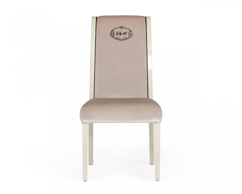 Upholstered Velvet Dining Side Chairs (Set of 2) - Champagne