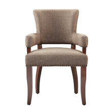 Load image into Gallery viewer, Elegant Arm Dining Chair With Brass Nail Head Detailing
