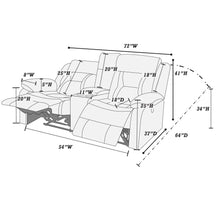 Load image into Gallery viewer, Modern Reclining Loveseat With Console, Cup Holders, Storage
