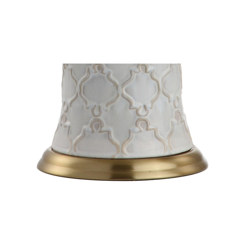 29" Novelty Table Lamp LED With Drum Shade - Cream