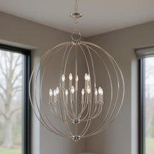 Load image into Gallery viewer, 48" Multi Light Dimmable Chandelier With Shades - Nickel
