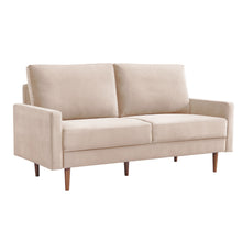 Load image into Gallery viewer, Sofa Velvet With Dark Brown Legs - Beige
