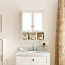 Load image into Gallery viewer, Bathroom Storage Cabinet, Medicine Cabinets For Bathroom With Mirror, 2 Doors 2 Adjustable Shelf &amp; 3 Christmas Style Storage Basket - White
