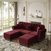Load image into Gallery viewer, Upholstered Sofa Set With Nailhead Trim And Rolled Armrests, Includes Pillows
