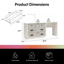 Load image into Gallery viewer, Valencia - 3 Drawer Dresser And Desk - Taupe
