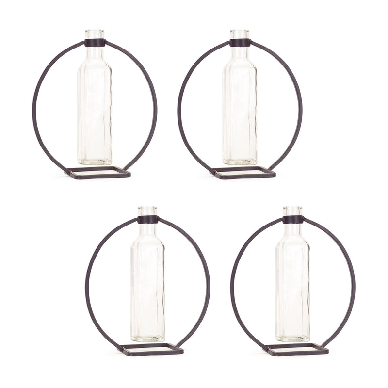 Round Wall Vase (Set of 4) - Gray
